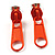Small Orange Metal Zipper Stud Earrings - view 3