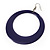 Large Deep Purple Enamel Hoop Drop Earrings (Silver Metal Finish) - 6.5cm Diameter - view 4