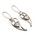 Contemporary Crystal Leaf Drop Earrings (Silver Tone) - view 3