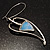 Contemporary Crystal Leaf Drop Earrings (Silver Tone) - view 8