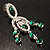 Stunning Emerald Green Swarovski Crystal Chandelier Earrings (Silver Tone) - view 4