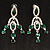 Stunning Emerald Green Swarovski Crystal Chandelier Earrings (Silver Tone) - view 6