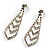 Tie Style Crystal Drop Earrings (Silver&Clear) - view 7