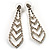 Tie Style Crystal Drop Earrings (Silver&Clear) - view 2