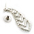 Tie Style Crystal Drop Earrings (Silver&Clear) - view 5