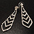 Tie Style Crystal Drop Earrings (Silver&Clear) - view 8