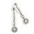 Stylish Clear Crystal Drop Earrings (Silver&Clear) - view 3