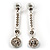 Stylish Clear Crystal Drop Earrings (Silver&Clear) - view 7