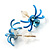 Tiny Sky Blue Crystal Spider Stud Earrings - view 3