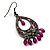 Antique Silver Purple Bead Floral Chandelier Earrings - view 3