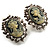 Classic Cameo CZ Clip-On Earrings (Silver Plated) - view 2