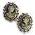 Classic Cameo CZ Clip-On Earrings (Silver Plated) - view 3