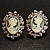 Classic Cameo CZ Clip-On Earrings (Silver Plated) - view 7