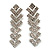 Clear Crystal Zigzag Drop Earrings (Silver Tone) - view 6