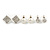 Crystal & Simulated Pearl Jewelled Stud Earrings (Silver Tone) - view 2