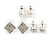 Crystal & Simulated Pearl Jewelled Stud Earrings (Silver Tone)
