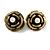 Large Dimensional Rose Stud Earrings (Bronze Tone) - 3cm Diameter - view 3