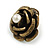 Large Dimensional Rose Stud Earrings (Bronze Tone) - 3cm Diameter - view 4