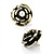 Large Dimensional Rose Stud Earrings (Bronze Tone) - 3cm Diameter - view 6