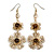 Long Filigree Floral Drop Earrings (Gold Tone) - 9cm Drop
