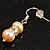 Small Light Cream Freshwater Pearl Crystal Drop Earrings (Silver Tone) - 3cm Length - view 8