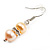 Small Light Cream Freshwater Pearl Crystal Drop Earrings (Silver Tone) - 3cm Length - view 3
