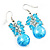 Light Blue Glass Bead Drop Earrings (Silver Tone Metal) - 4.5cm Length - view 3