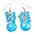 Light Blue Glass Bead Drop Earrings (Silver Tone Metal) - 4.5cm Length - view 5