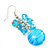 Light Blue Glass Bead Drop Earrings (Silver Tone Metal) - 4.5cm Length - view 6