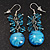 Light Blue Glass Bead Drop Earrings (Silver Tone Metal) - 4.5cm Length - view 2