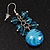 Light Blue Glass Bead Drop Earrings (Silver Tone Metal) - 4.5cm Length - view 4