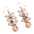 Pale Pink Acrylic Bead Drop Earrings - 5cm Length - view 6