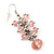 Pale Pink Acrylic Bead Drop Earrings - 5cm Length - view 3