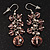Pale Pink Acrylic Bead Drop Earrings - 5cm Length - view 2
