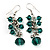Emerald Green Acrylic Bead Drop Earrings - 5cm Length