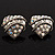 Antique Silver AB Crystal 'Love' Heart Stud Earrings -2.5cm Diameter - view 5