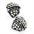 Antique Silver AB Crystal 'Love' Heart Stud Earrings -2.5cm Diameter - view 7