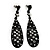 Striking Black Crystal Teardrop Earrings - 7.5cm Length