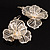 Oversized Gold Plated Filigree Floral Drop Earrings - 6cm Diameter