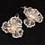 Oversized Gold Plated Filigree Floral Drop Earrings - 6cm Diameter - view 5