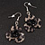 Animal Print Flower Acrylic Drop Earrings (Silver Tone Finish) -5.5cm Length - view 2