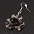 Animal Print Flower Acrylic Drop Earrings (Silver Tone Finish) -5.5cm Length - view 7