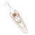 Long Chain 'Cameo' Heart Drop Earrings (Silver Plated Metal) - 13cm Length - view 7