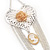 Long Chain 'Cameo' Heart Drop Earrings (Silver Plated Metal) - 13cm Length - view 5