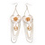 Long Chain 'Cameo' Heart Drop Earrings (Silver Plated Metal) - 13cm Length - view 3