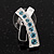Silver Plated Light Blue Crystal 'Cross' Metal Stud Earrings - 2cm Length - view 3