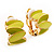 Small C-Shape Lettuce Green Enamel Clip On Earring In Gold Plated Metal - view 8