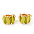 Small C-Shape Lettuce Green Enamel Clip On Earring In Gold Plated Metal - view 7