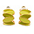 Small C-Shape Lettuce Green Enamel Clip On Earring In Gold Plated Metal - view 9