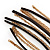 Boho Long Chain & Leather Dangle Hoop Earrings (Gold Plated Finish) - 13cm Length - view 7